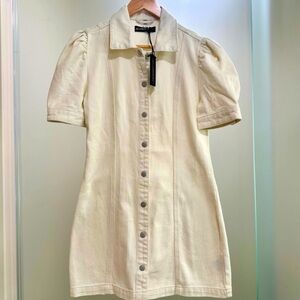 BLANK NYC DENIM DRESS IN BEIGE